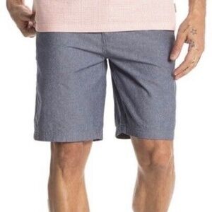 14th & Union Flat Front Chambray Slim Fit Shorts, Navy Dress, Size 38, NWT